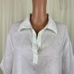 ZARA  Cuff Sleeves Oversized 100% Linen Tunic Blouse Shirt Top Size SM Photo 8