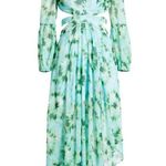 Willa Rahi Cut-Out Long Sleeve Dress, Lime Tie Dye Print Size L, New with Tag Photo 1
