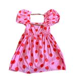 Pitusa Pink Polka Dot Babydoll Mini Dress Puff Sleeves Open Back Size Small NWT Photo 7