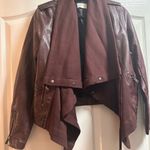Jolt faux leather sweater drapey jacket Photo 3