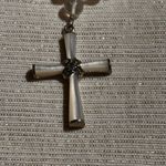 Three Strand Cross Necklace White Photo 3