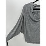 Free People Charcoal Gray Sequoia Top Off Shoulder Loose Fit Shirt Women Small Photo 3
