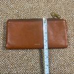 Fossil  Lainie Brown Crossgrain Leather Organizer Credit Card Flap Snap Clutch Photo 7