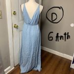 Anthropologie  blue chambray‎ sleeveless maxi dress size 6 denim boho equestrian Photo 4