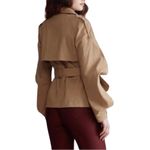 N12H Trench Jacket Women XS Tan Button Up Sleeve Boho City Chick Contemporary Photo 3