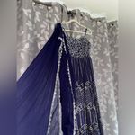 SANI Purple Anjali Metallic Embroidered Anarkali with Dupatta Photo 5