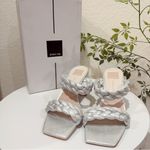 Dolce Vita Paily Women's Braided Faux Leather 2 Straps Dress Sandals Size 8 NIB Silver Photo 1