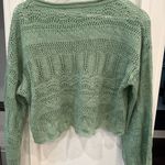 Altar'd State Altar’d State Sage Green Crochet Knit Sweater NWT XS Photo 4