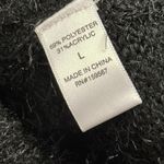 Sweet & Sinful Black Eyelash Knit Keyhole Front Mock Neck Sweater Womens Large Photo 12