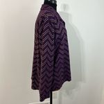 Elegant Purple Chevron Women's Button Down Shirt Size XL Photo 3