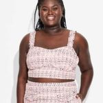 Wild Fable New Large Women's Pink Tweed Crop Top Photo 6