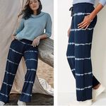 J. Jill Pure Jill Tie Dye French Terry Drawstring Pants l Dusty Indigo Navy XL Blue Photo 1