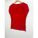 Michael Kors  Red Shirt Ladies Size Small Ruched Pullover Short Sleeve Logo‎ Photo 2