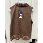 Hampshire Studio SNOW Women's Brown Snowman Ugly Christmas Sweater Vest Size M Size M Photo 7