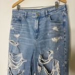 American Eagle  Mom Jeans Size 16 Short Distressed Bleach Splatter Photo 6