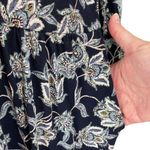 J.Jill  Navy Floral Split Neck Oversized 3/4 Sleeve Knit Dress Photo 3