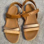 Brown and Tan Sandals ECCO Women's Flash Ankle Strap Sandal Size 9 Photo 0