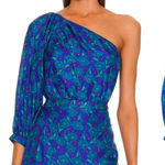 Veronica Beard Veronica Beard Lyric Floral-print One-shoulder Blouse In Blue Floral Size 6 Photo 0