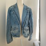 Vintage y2k boho coastal cowgirl Light Blue Jean Jacket size M Size M Photo 2