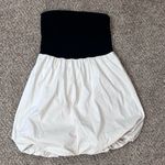 A New Day Cotton Black and Cream Strapless Tube Dress Photo 1