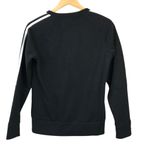 Adidas  Women's Three Stripes Pullover Crewneck Sweatshirt Black Photo 1