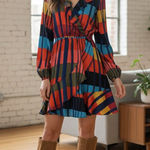 EXPRESS Multicolor Long Sleeve Dress Photo 0