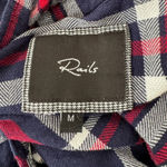 Rails Rayon Flannel Boxy Dolman Sleeve Button Up Shirt Navy Red Size Medium Photo 6