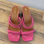ALOHAS  Indiana Mule High Heel Suede Sandals Fuchsia Pink Photo 3