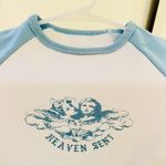 Brandy Melville Heaven sent baby baseball blue and white tee size small Photo 9