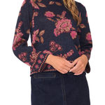 Vince Camuto  Women's Floral Jacquard Crewneck Blouse Sz M Photo 0