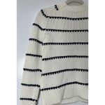 Madewell  Stripe Textured Cotton Sweater Bright Ivory Navy Size XS NWT Crewneck Photo 13