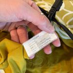 Large Yellow Retro Floral Beach Summer Brown Vegan Leather Trim Tote Bag Photo 3