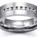 8MM Titanium wedding band Unisex Size 13 Silver Photo 0