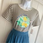 Talbots Talbot’s Summer in Italy Almalfi Coast Striped Lemon Graphic Tee Sz Small NWT Photo 5