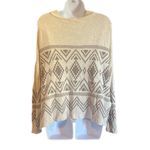 Debut  Brown Cream Southwestern Western Print Lightweight Open Cardigan Large Photo 1
