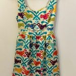 Judith March  BIRD PRINT DRESS TIE BACK M Photo 0