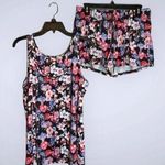 La Vie En Rose Black Floral Multicolor Short & Tank Top Pajama Set Medium/Large Size undefined Photo 1