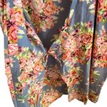 Vintage Dusty blue Floral cotton Robe /duster / kimono Size M Photo 1