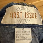 VNTG First Issue Small Cottagecore Prairie Denim Cotton Button Front Midi Skirt Blue Photo 8