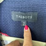 Talbots  Size‎ 16 Navy Pique Blazer Contrast Polka Dot Lining Nautical Buttons Photo 2