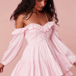 Love Shack Fancy  Pink Ruffle Mini Dress Photo 0