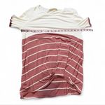 Vine & Love Pink‎ & White Striped Color Block Twist Front Top Photo 14