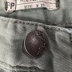 Free People  SZ W25 Jean Shorts Distressed Mid-Rise Pockets Zip-Fly Olive Green Photo 5