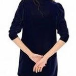 Gap Dress SzXL Elegant Puff Sleeve Mockneck Velvet Mini w/Button Detail Holidays Photo 1