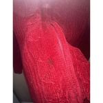 Marguerite's Burgundy Red‎ Cardigan Sweater Faux Fur Collar Zip Up Red Size L Photo 4