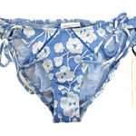 Robin Piccone women's Sadie Floral Sky Blue Bikini Bottom Large NEW $66 Photo 0