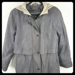 VTG Fleet Street Women's Vintage Black Trench Coat Rain Jacket Size 12 90's Gray Photo 0