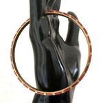 Vintage Brass Checkered Red Enamel Bangle Bracelet Photo 5