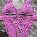 Revolve PQ Bikini Set Pink Swim Lace Photo 0