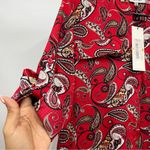 Calvin Klein NWT S Vibrant Paisley Top button down v-neck long sleeve roll tab Photo 9
